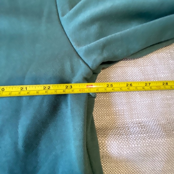 Green Velvet Teal Tier Zip Up Hooded Sweatshirt Style Top- Sz-2XL - Picture 14 of 16